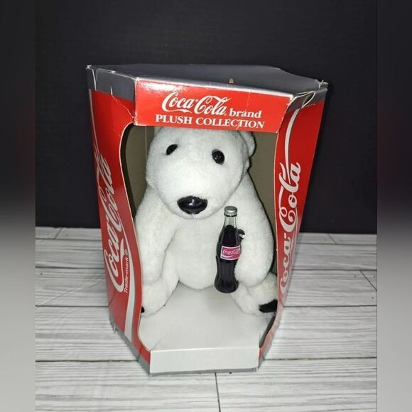 Coca Cola Vintage Polar Bear Plush & Watch By Cavanagh With Santa Graphic 1999 - Picture 1 of 9